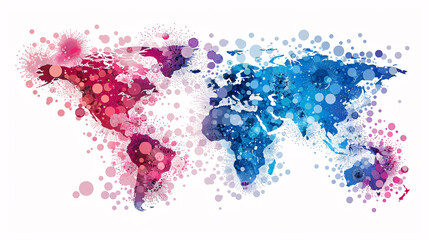 Global map showing vaccination progress, emphasizing worldwide health efforts