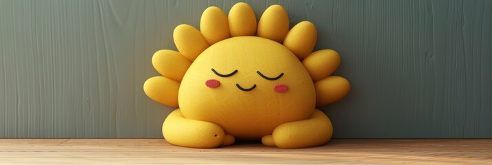  a very cute felt handmade sun