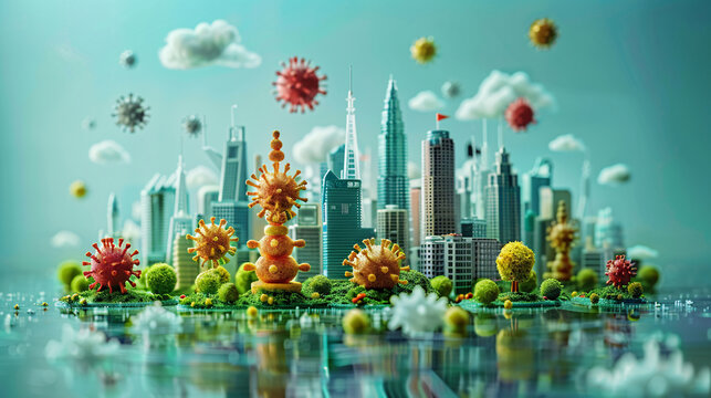 Global vaccination campaign poster, emphasizing worldwide health and safety