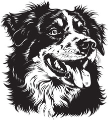 Fototapeta premium Australian Shepherd dog clipart, Australian Shepherd black vector