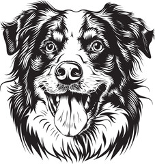 Australian Shepherd dog clipart, Australian Shepherd black vector