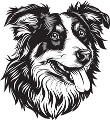 Australian Shepherd dog clipart, Australian Shepherd black vector