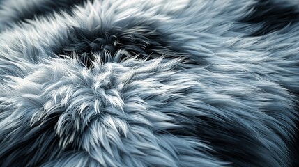 Abstract rendering of panda fur, showcasing the distinct black and white patches and the soft, plush texture for a playful and iconic background. shiny, Minimal and Simple,