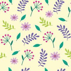Seamless flower pattern design vector. Floral print for fabric
