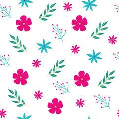 Seamless flower pattern design vector. Floral print for fabric