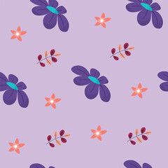 Seamless flower pattern design vector. Floral print for fabric