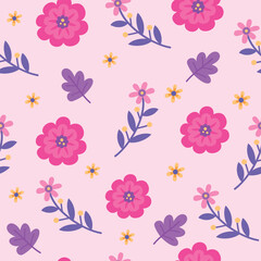Seamless flower pattern design vector. Floral print for fabric