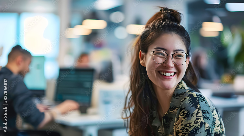 Poster tech lead responsibilities in order to build strong development teams. smiling female software devel