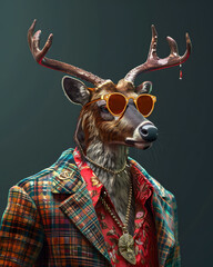fashion goat with intricate accessories