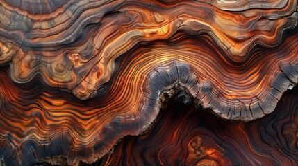 This high-quality background image features a close-up of beautifully polished wood. The natural grain patterns are intricately detailed, with a mix of warm and cool tones that add depth and visual