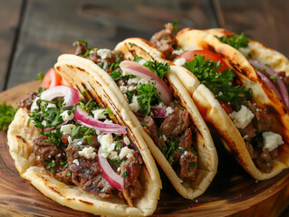 greek meat gyros with potatoes