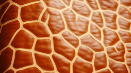 Fototapeta premium A closeup background featuring the elegant and unique texture of a giraffe pattern, perfect for giraffe concept designs.