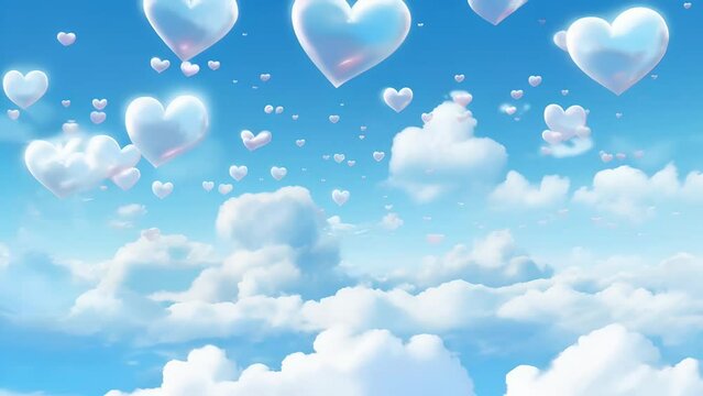 Clouds in the shape of a heart floating in a clear sky	
