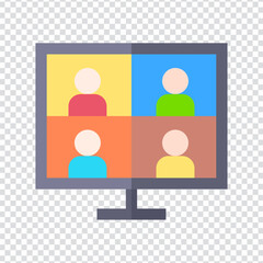Meeting icon vector design. flat vector illustration. Pixel perfect 64 x 64. Vector illustration simple symbol in eps 10