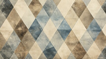Fototapeta premium Vintage diamond plate pattern with a weathered, rustic charm in high resolution quality, depicted in a flat illustration.