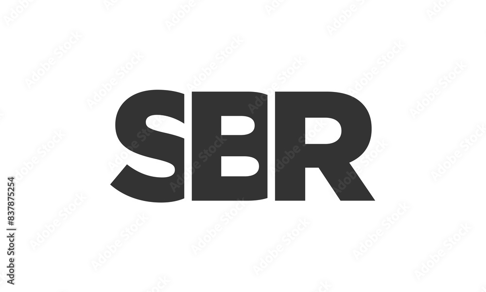 Poster sbr logo design template with strong and modern bold text. initial based vector logotype featuring s