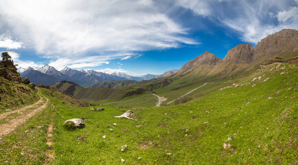 Panoramic view of the Caucasus mountains