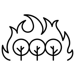 Wildfire, forest fire icon