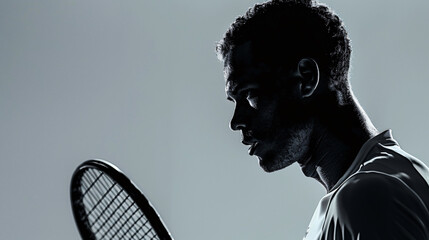 Tennis player silhouette serving the ball, highlighting the athleticism and skill