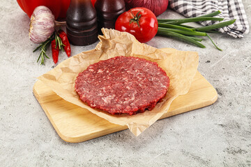 Raw beef burger cutlet minced meat
