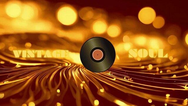 Vintage soul music video with abstract bokeh style feel -vinyl record and Vintage Soul Logo with Fx 