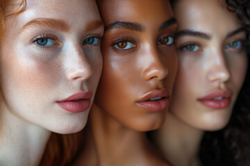 Fototapeta premium Portrait of group diverse multiracial friends