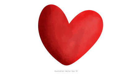 Hearts watercolor hand drawn isolated on white background,Romantic design element for wedding, illustration Vector EPS 10