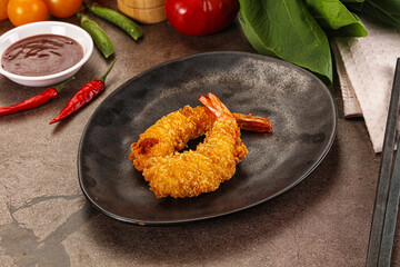Crispy breaded golden fried prawns
