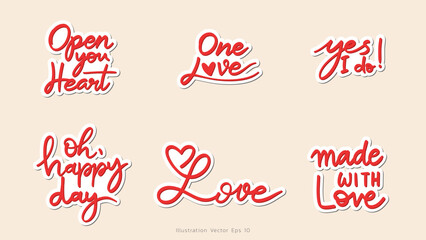 Hand drawn set of speech with handwritten short phrases, Vector illustration EPS 10