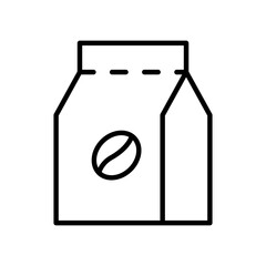 Coffee bean bag icon