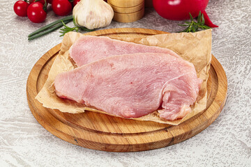 Raw uncooked turkey fillet steak