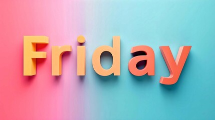 Simple Friday Text on Gradient Background
