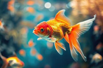 Goldfish swimming in aquarium