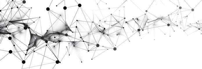 Obraz premium A black and white vector illustration of an abstract network pattern, connecting nodes with lines on a clean background 