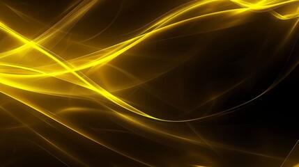 Obraz premium Abstract yellow background with smooth lines and curves, creating an elegant and modern design element.