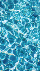 Water background top view, ripple and flow with waves. Summer blue swimming pool, Sea, ocean surface