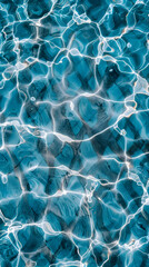 Water background top view, ripple and flow with waves. Summer blue swimming pool, Sea, ocean surface
