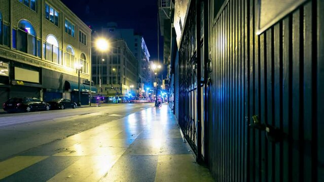 4K Ultra HD Video: Time-Lapse of Pedestrians and Traffic on Sixth Street, Downtown LA Historic Core
