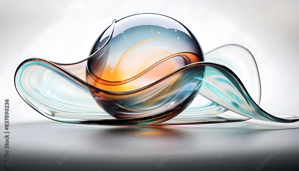 Poster light blue abstract transparent object that blends seamlessly into its background