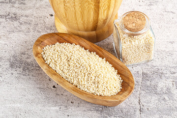Sesame seeds heap in the bowl