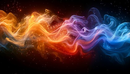 Create a mesmerizing, abstract painting of swirling fire and ice