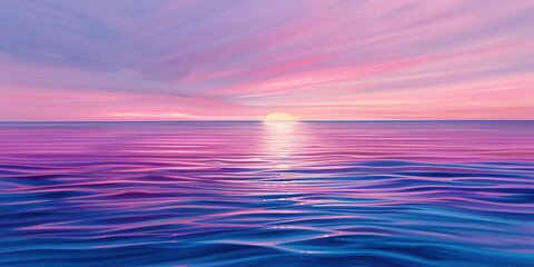 Obraz premium Beautiful ocean with a pink and blue sky background