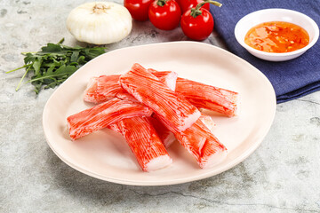 Tasty Crab stics surimi heap