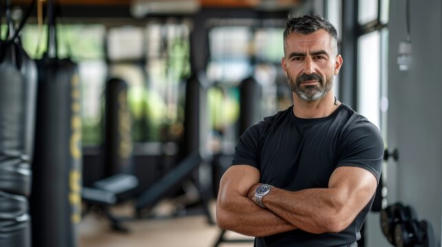 The confident gym trainer