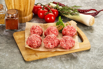 Raw beef meatball minced meat