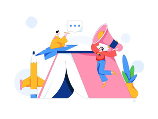 Education and learning people flat vector concept hand drawn illustration
