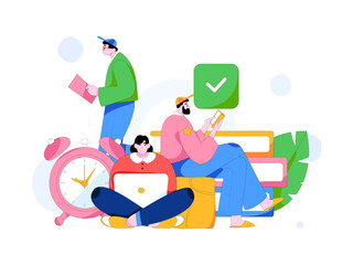 Education and learning people flat vector concept hand drawn illustration
