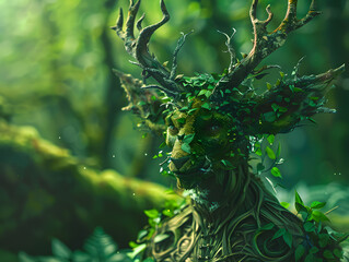 Devil in eco-friendly fashion, nature-inspired attire