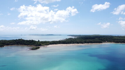 drone shot of beach on koh kood island