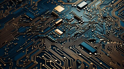 Complex Circuit Board Patterns in an Electronic Background